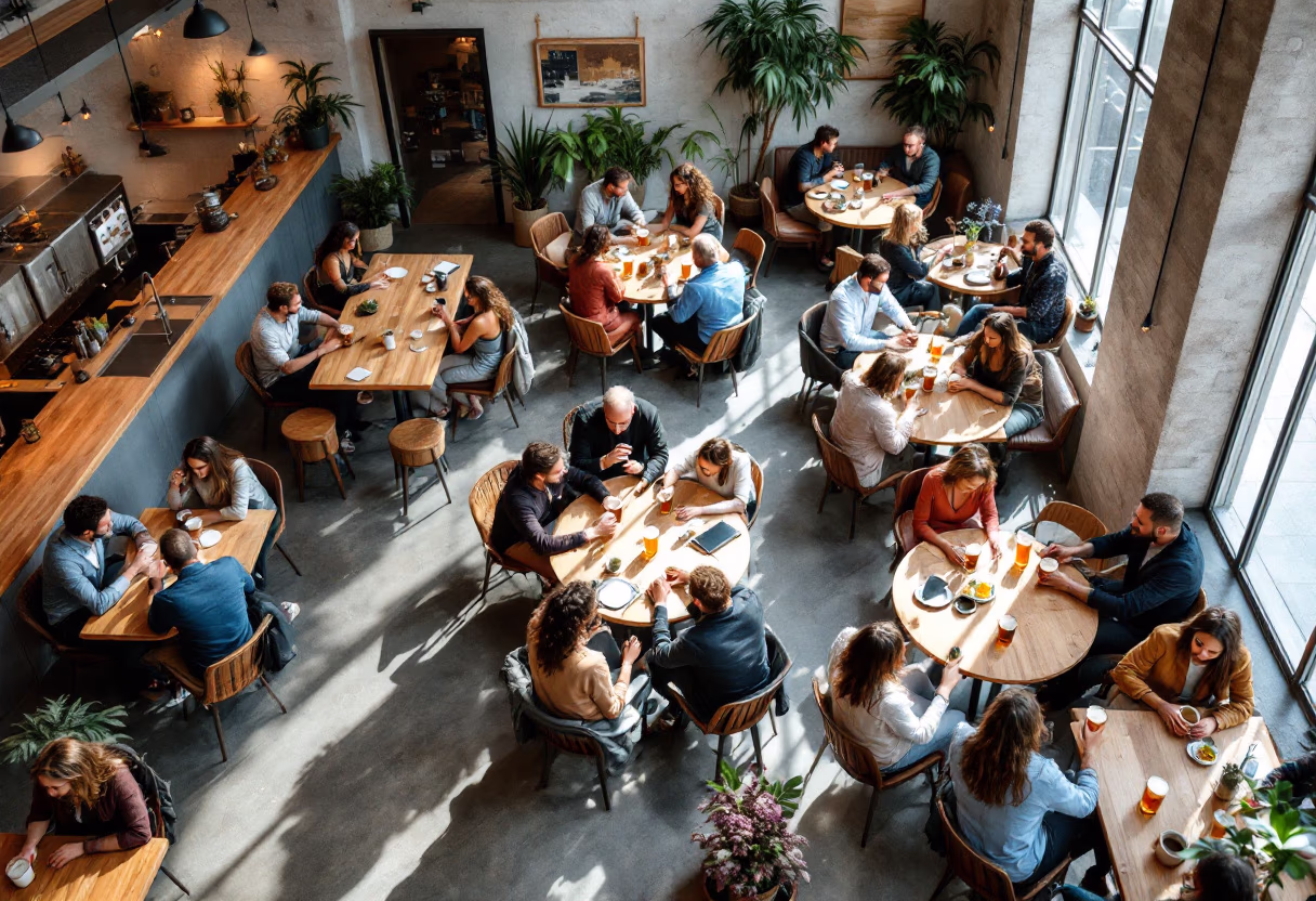 image of local community at a craft brewery