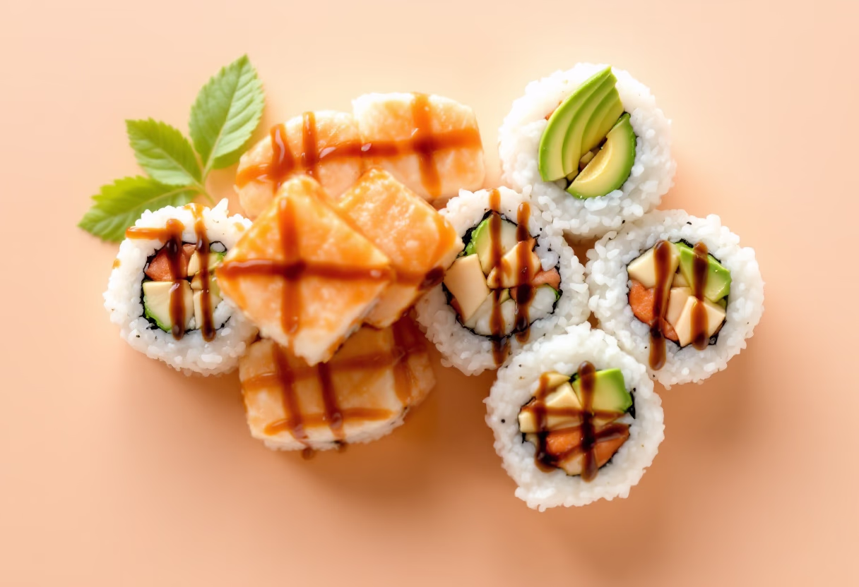 image of sushi rolls for a japanese restaurant
