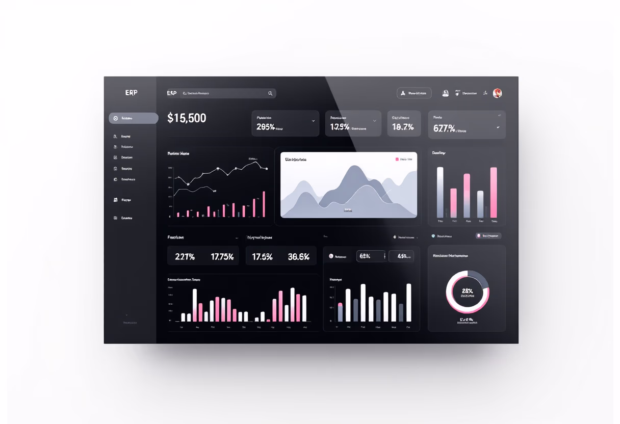 [interface] screenshot of the dashboard interface (for a erp company)